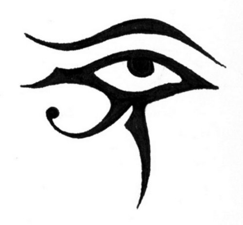 New Black Tribal Horus Eye Tattoo Design